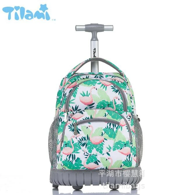 16 inch Children school wheeled backpack for girls school bag wheels School Rolling backpack Bags kids travel trolley backpack