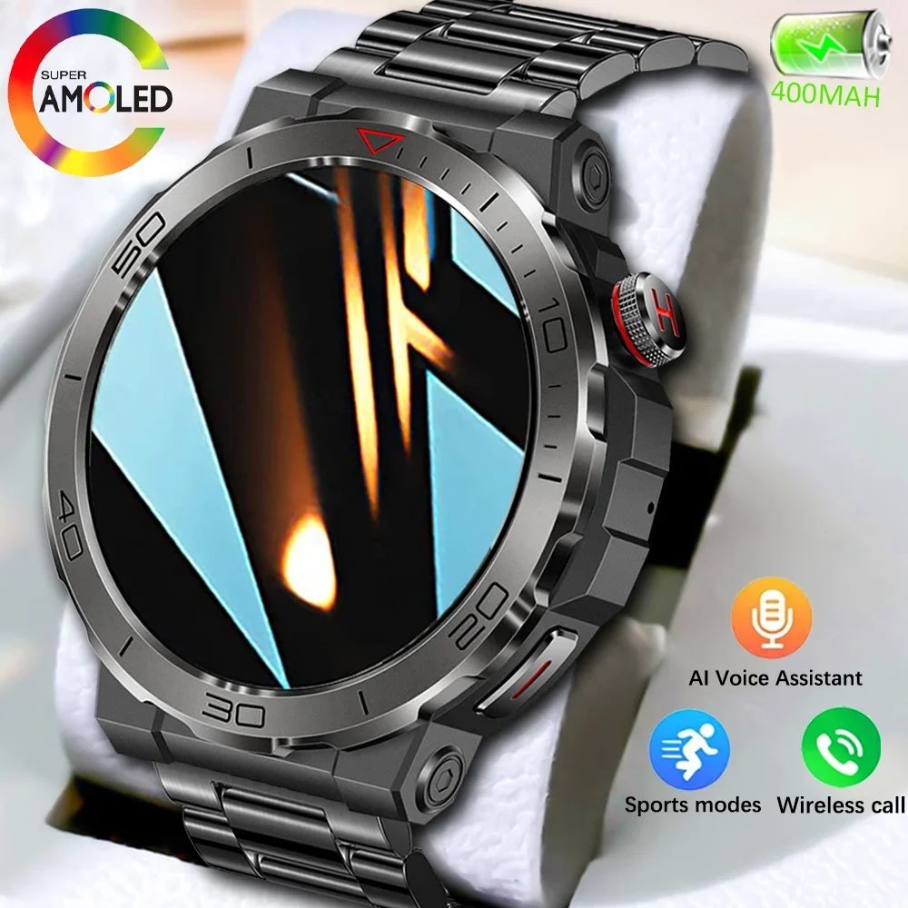 

2025 Outdoor Sport Smartwatch - 466×466 AMOLED HD Display, Compass, Bluetooth Call, 400mAh Battery, Military Waterproof