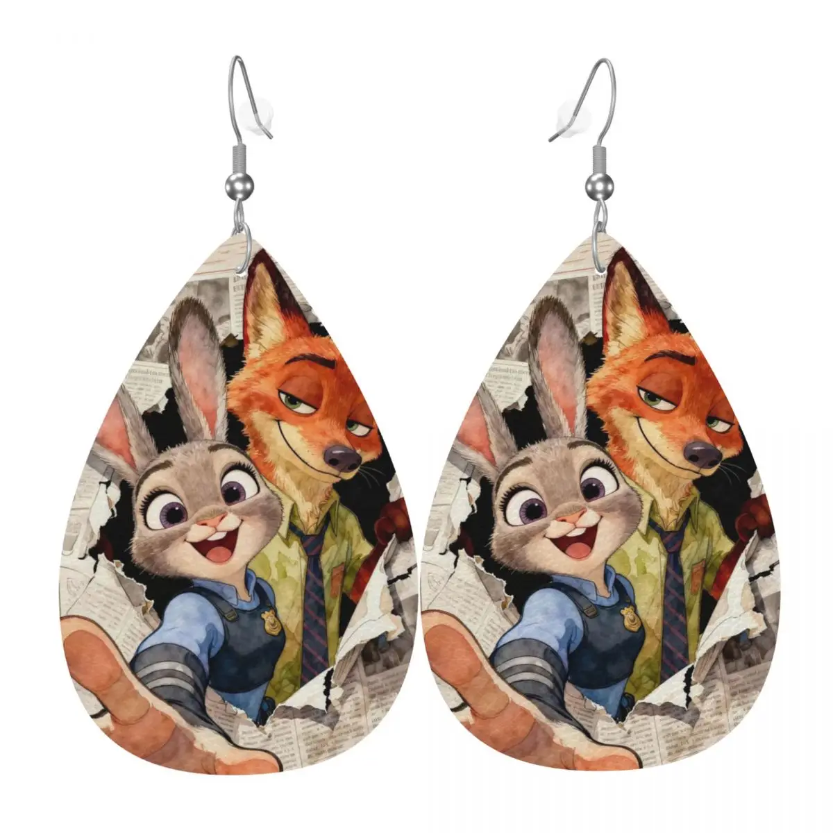 

Кожаные серьги-подвески в стиле Зоотопия для женщин, милые мультяшные серьги-капли, ювелирные аксессуары