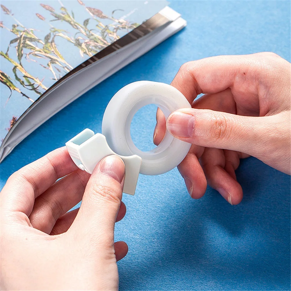 1 Set Deli PVC Invisible Tape Set with Dispenser, 1.8cm X 20y, Writeable Clear Tape for Labeling & Correction - 1 Set