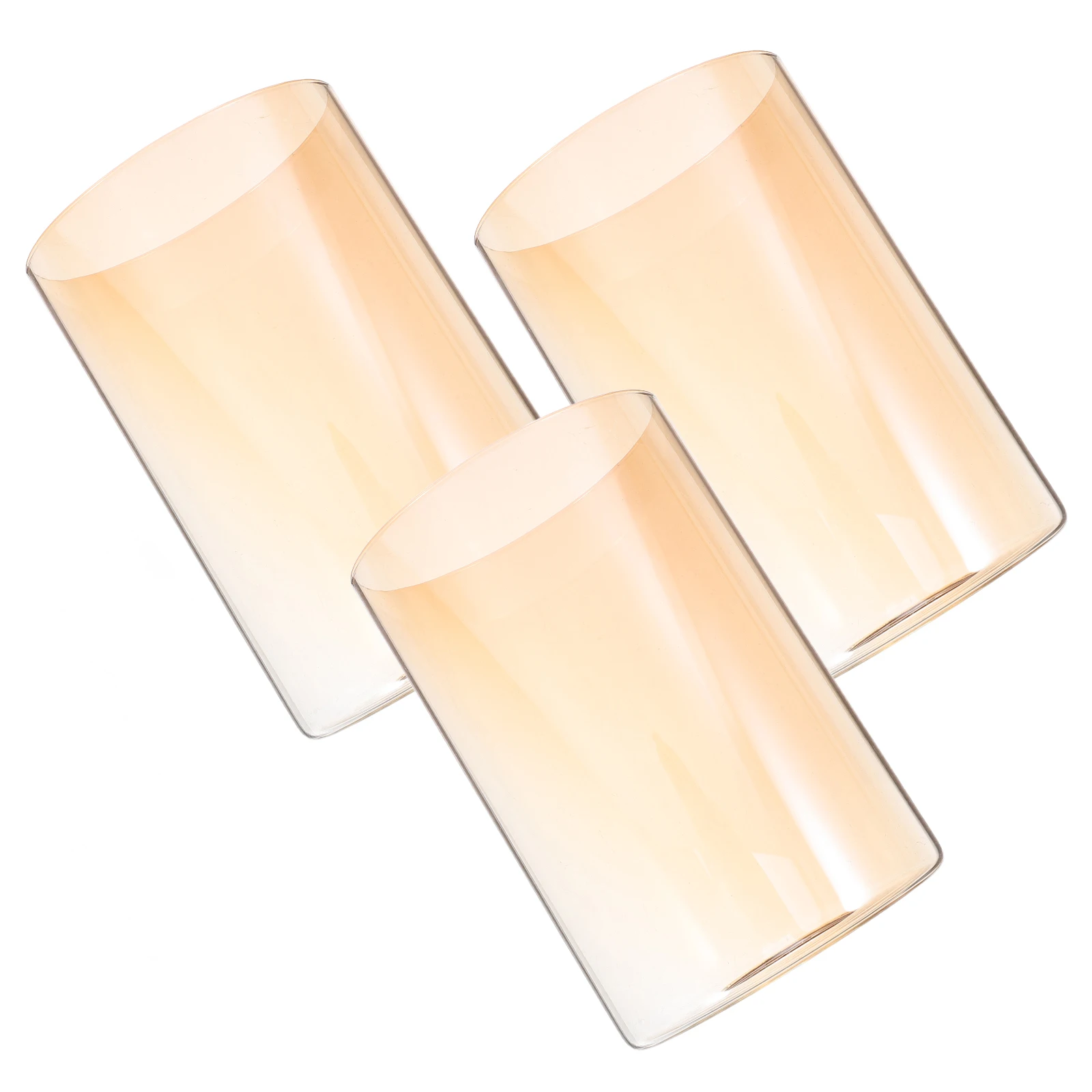 

3Pcs Amber Glass Lamp Shades Cylinder Replacement Lampshades for Pendant Light Fixture Chandelier Cover Small Lamp Shade