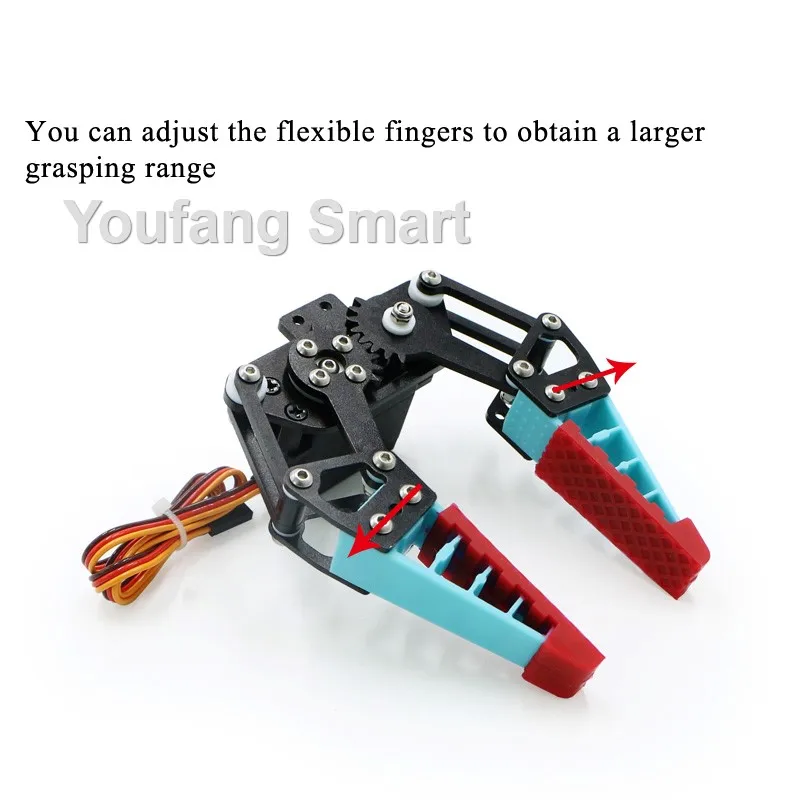 Neueste flexible roboter klaue bionic mechanischer arm finger mit silikon rutsch festem greifer pwn control servo programmier roboter kit – Detail 8