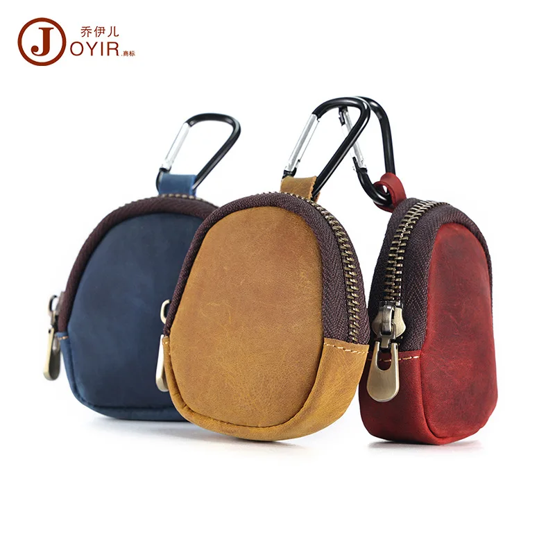 

Crazy Horse Leather Change Student Leather Multifunctional Storage Bag Zipper Pendant Coin Zero Bag Fashion Accessories High-end