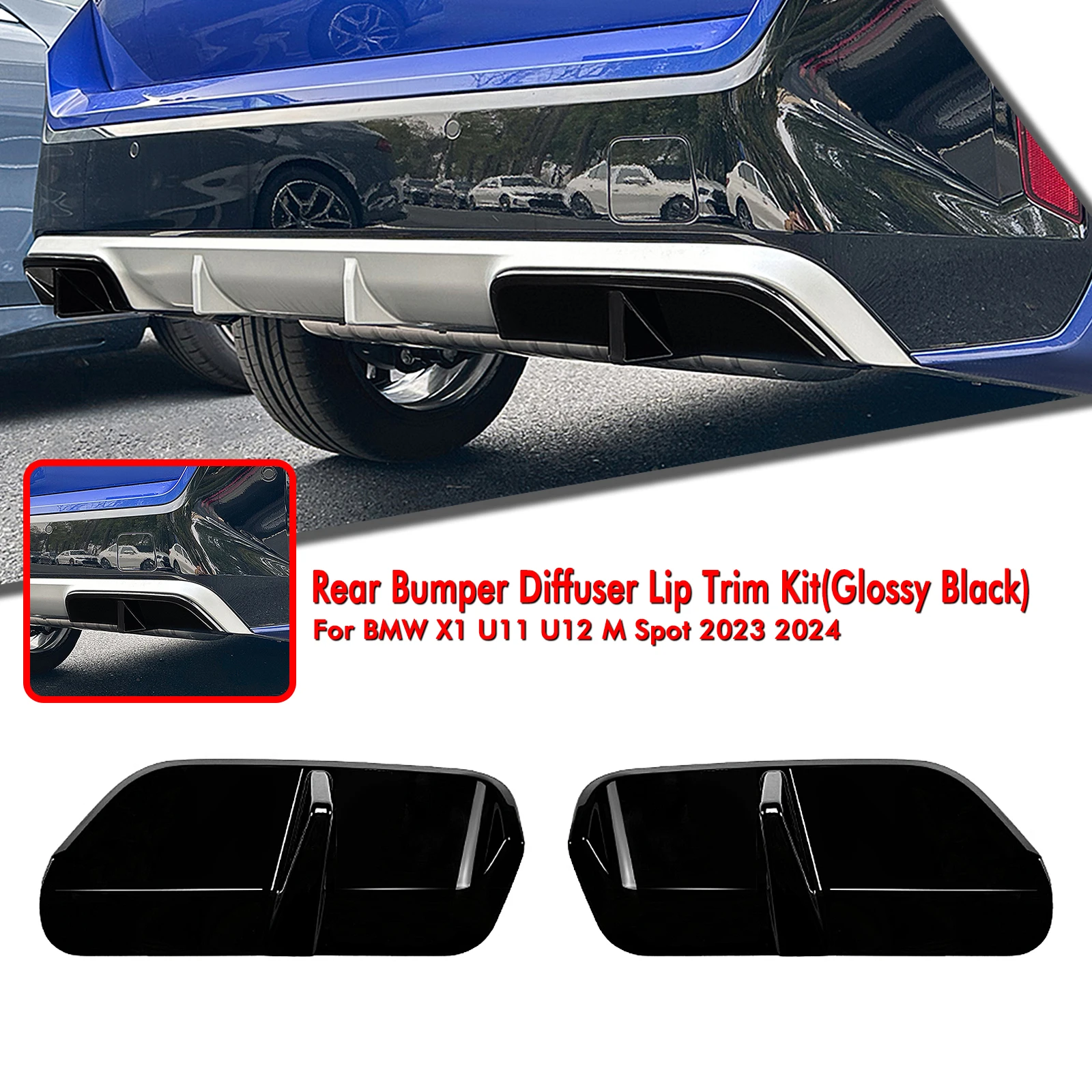 Rear Bumper Diffuser Lip Cover Auto Accessories For BMW X1 U11 U12 M Sport 2023-2024