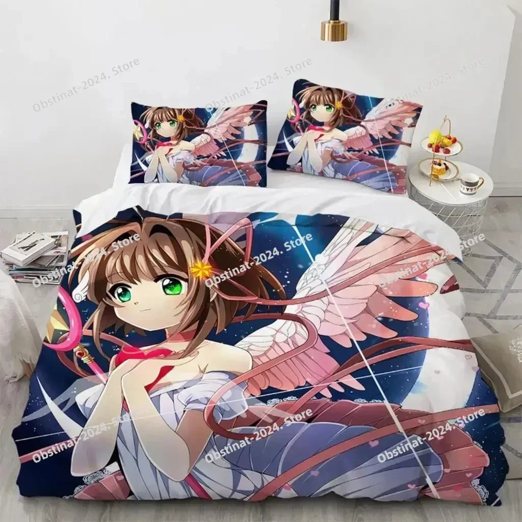 

3D Print Anime Cardcaptor Sakura Bedding Set Boys Girls Twin Queen King Size Duvet Cover Pillowcase Bed boys Adult Bedroom