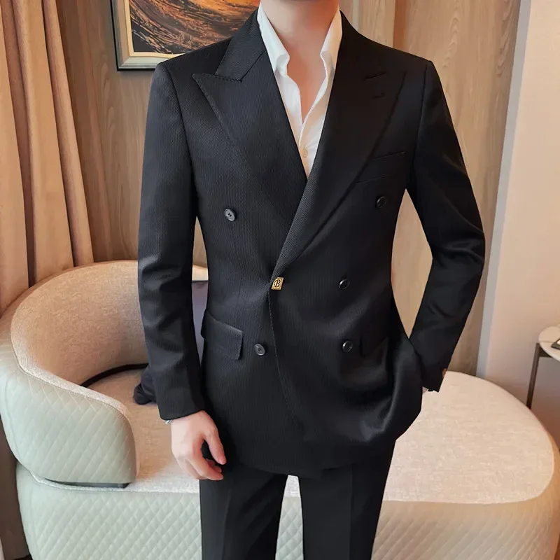 Brand Single Buckle Suit Jacket Men Autumn Slim Casual Business Formal Suit Jacket Wedding Social Wedding Banquet Party Blazers