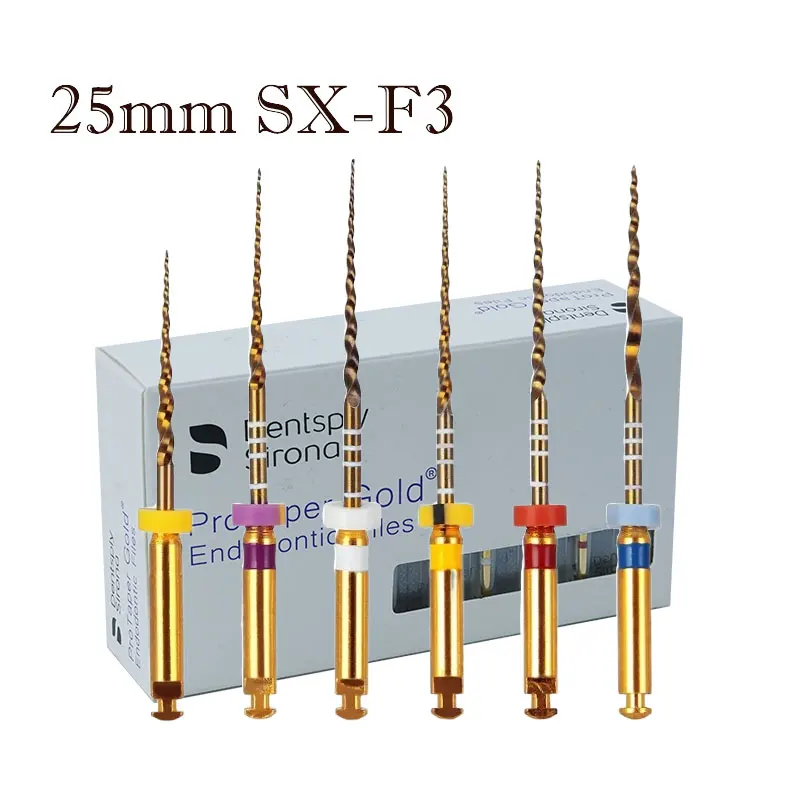 1PK ملفات دوارة ذهبية ProTaper للأسنان - ملفات محرك مرنة تعمل بالحرارة لمعالجة قناة الجذر |   أداة طب الأسنان إندو