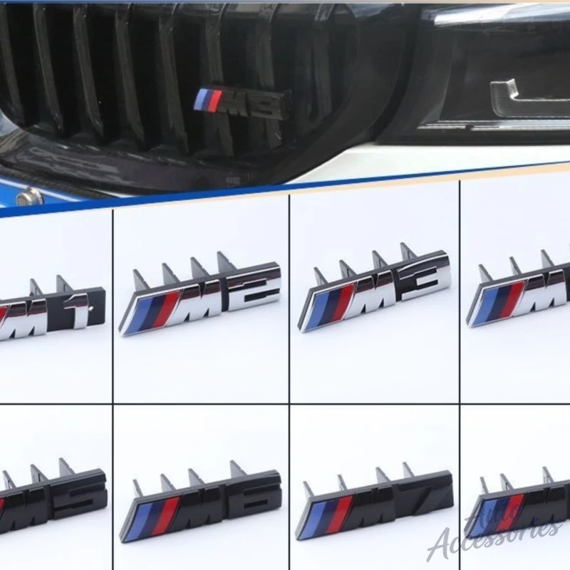 3D ABS M Sport Car Styling Front Grille Emblem Badge Modification Accessories for BMW M E46 E36 E60 E90 F30 G20 X5 1 X2 X3 M3 M6