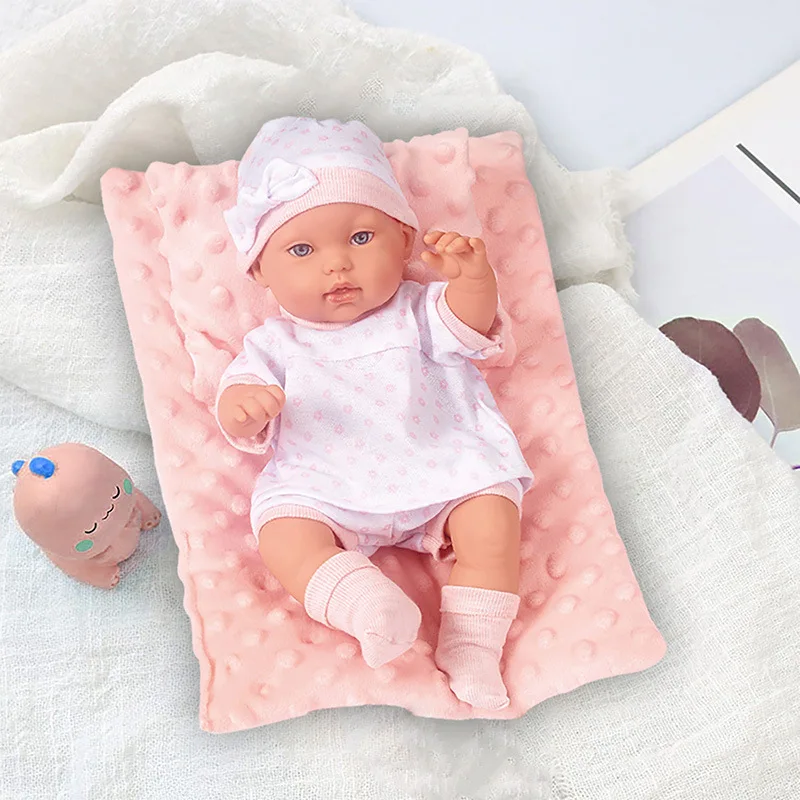 

12-Inch Finished Lifelike Rebirth Doll DQ10 3D Painted Skin High-Quality Soft Vinyl Silicone Doll Washable And Dress-Up