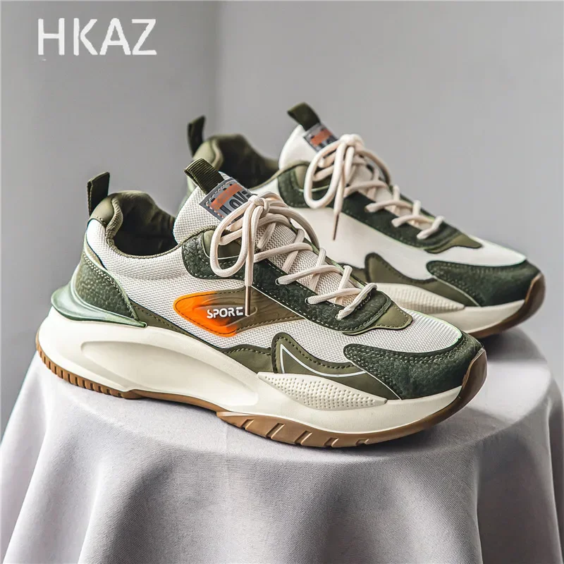 

Мужские повседневные кроссовки, новая толстая подошва, дышащие, удобные, износостойкие, модная популярная модель, весна и осень