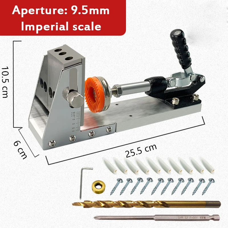 Túi Lỗ Jig Bộ Gỗ Xiên Lỗ Định Vị Với 9Mm Hoặc 9.5Mm Mũi Khoan Lỗ Puncher Tự Làm Nghề Mộc dụng Cụ