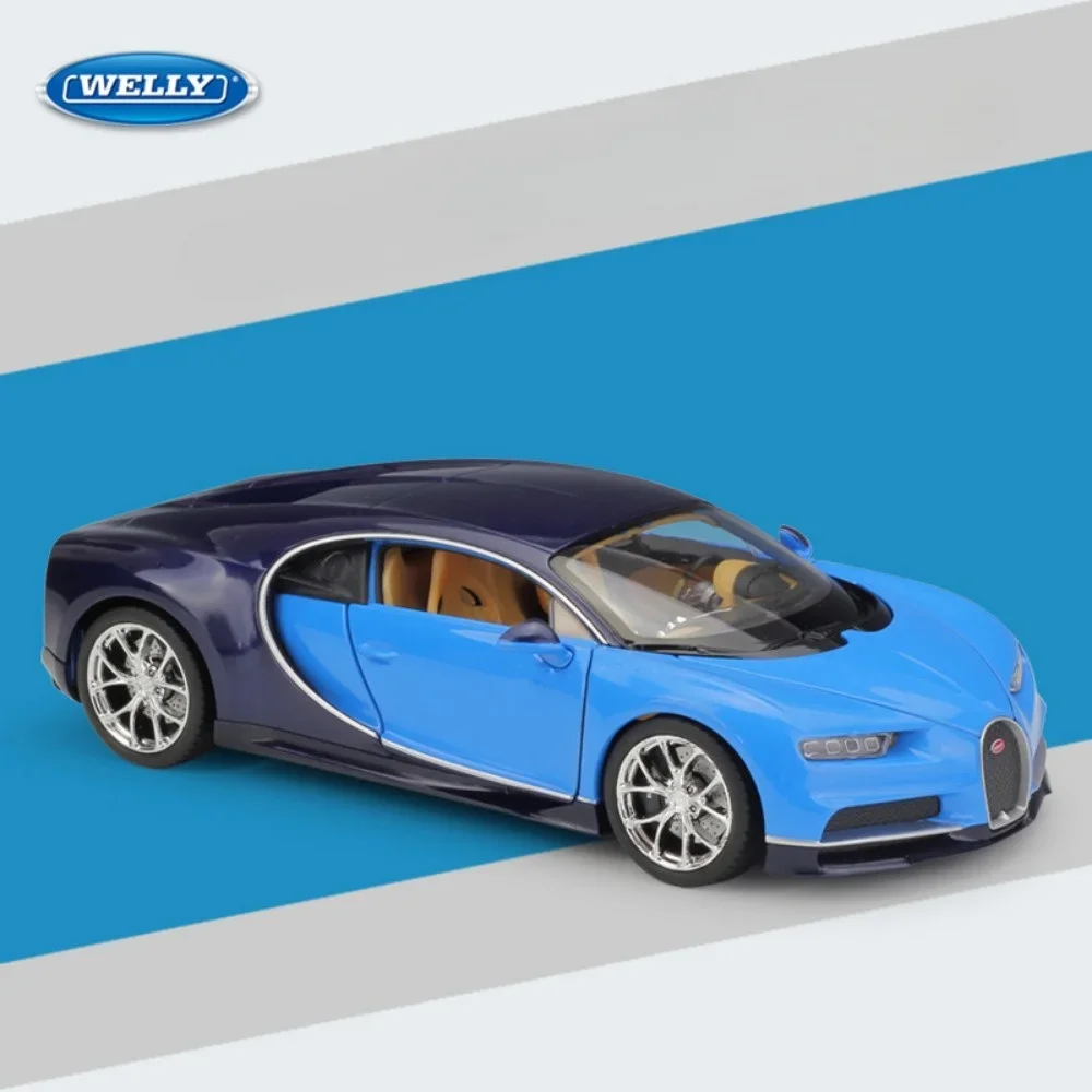 

WELLY 1:24 Bugatti Chiron Alloy Car Model Sports Supercar Die Cast Vehicles Toys Collection Toys for Kids