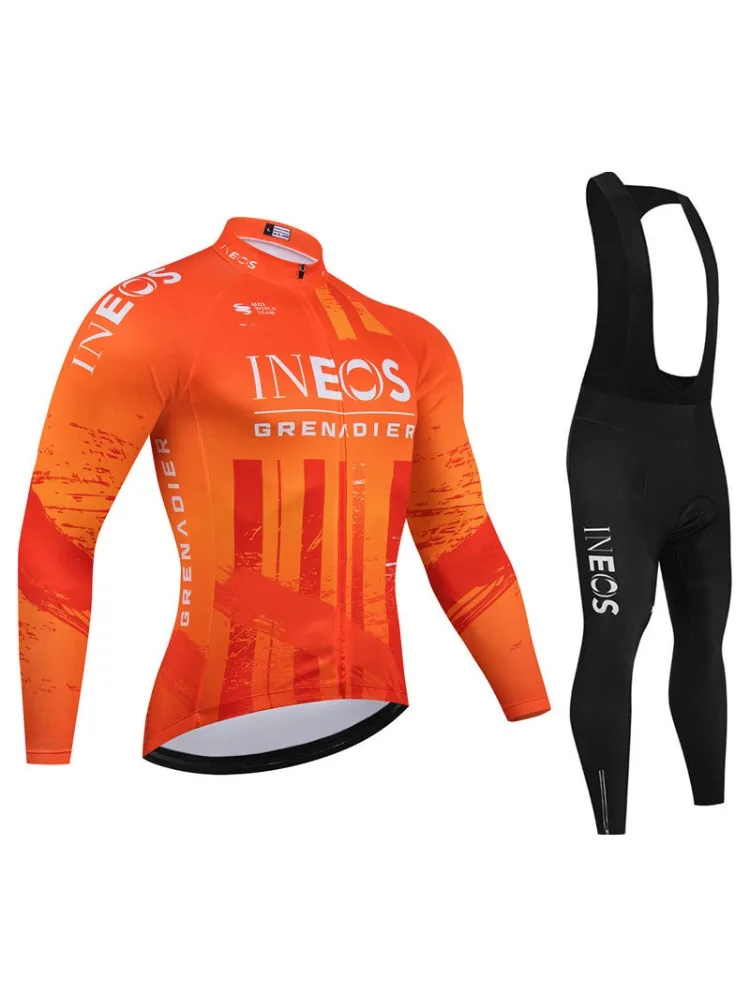 Ineos 2027 – nowy zestaw odzieży rowerowej dla mężczyzn, w tym oddychająca koszulka z długim rękawem, przeznaczona do jazdy na rowerze górskim (MTB), idealna na jesień. Odzież rowerowa, koszulka, — 2