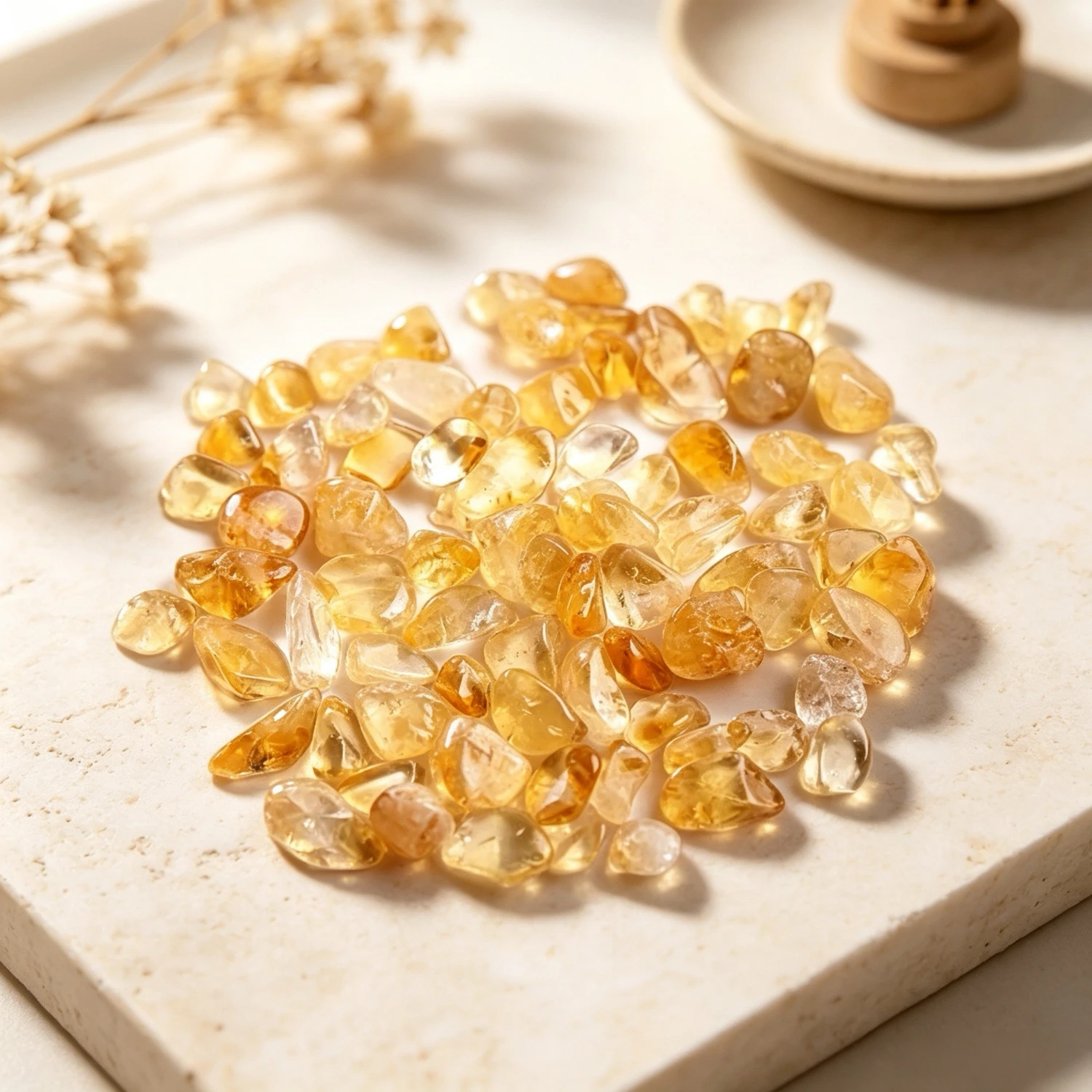 Home Garden DIY High Quality Golden Citrine Loose Tumbled Crystal Shards, Reiki Healing Gemstone Gift Ornament Supply