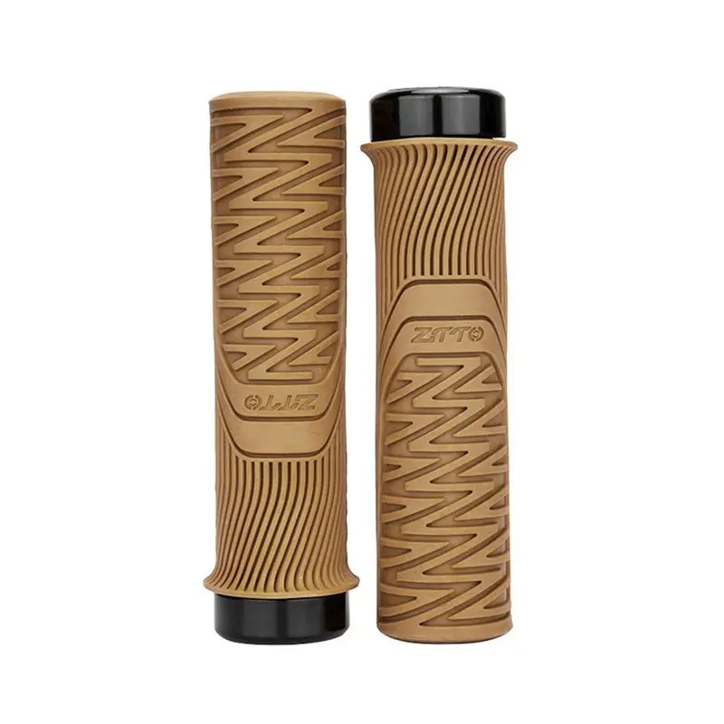 ABLB-ZTTO Mountain Bike Handlebars Non-Slip Thick Handlebars Cover Anti-Shock Grips On Bicycle Handlebars Brown
