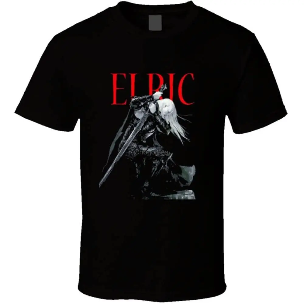 Elric of Melnibone Fantasy Book Series Artwork T Shirt BlackOne Size Graphic Y2K Summer