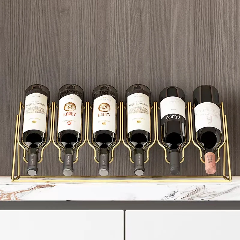 High Quality Red Wine Rack Inverted Simple Designer Cabinet Storage Rack Creative Desktop Wine Bottle Display Ornaments #0040