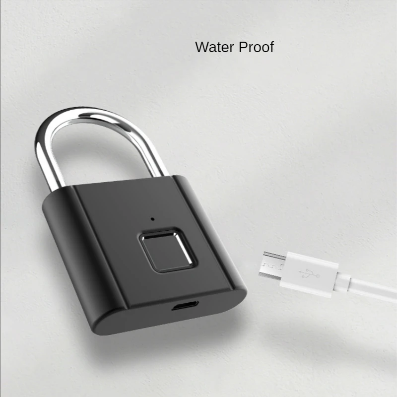 Smart Padlock Quickly Unlock Zinc Alloy Metal Self-imaging Chip 10 Fingerprints Keyless USB Charging Door Lock Fingerprint