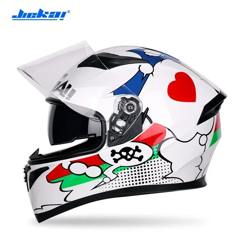JEIKAI 316 Motorcycle Helmet Casco Moto Motorbike Double Lenses Full Face Helmet Motorcycling Racing Helmets M L XL XXL