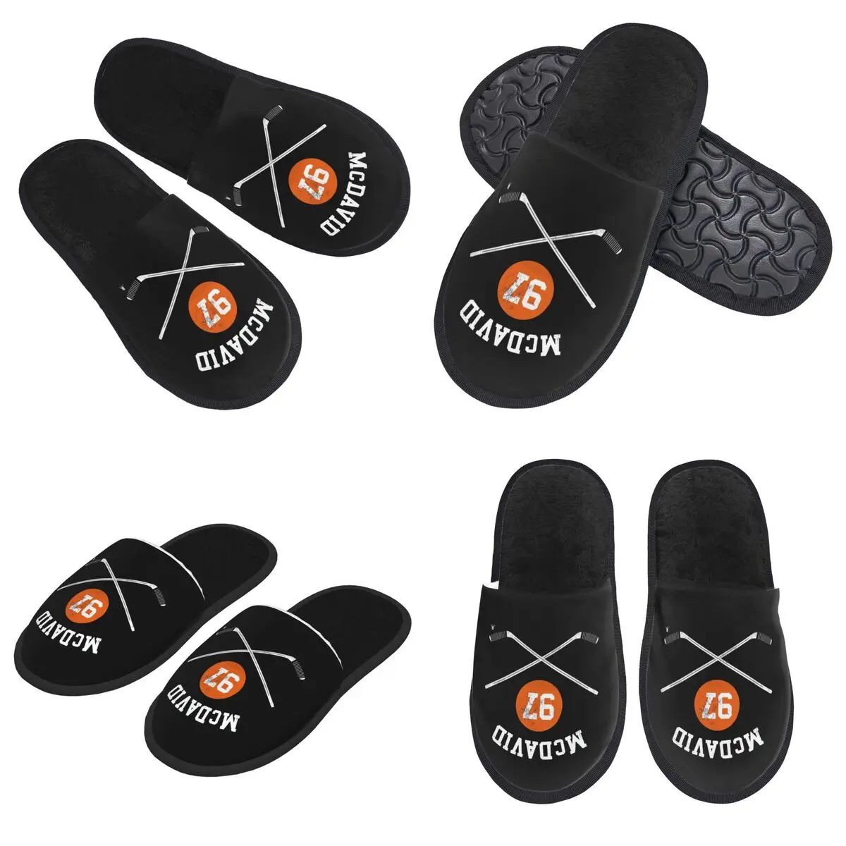 مخصص كونور McDavid 97 ل Edmonton Oilers المشجعين النعال رغوة الذاكرة الدافئة لينة النساء شبشب منزل غرفة نوم أحذية مريحة