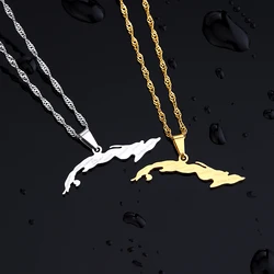 Fashion Cuba Map City Pendant Necklace Stainless Steel Men Women Country Maps Jewelry Gift
