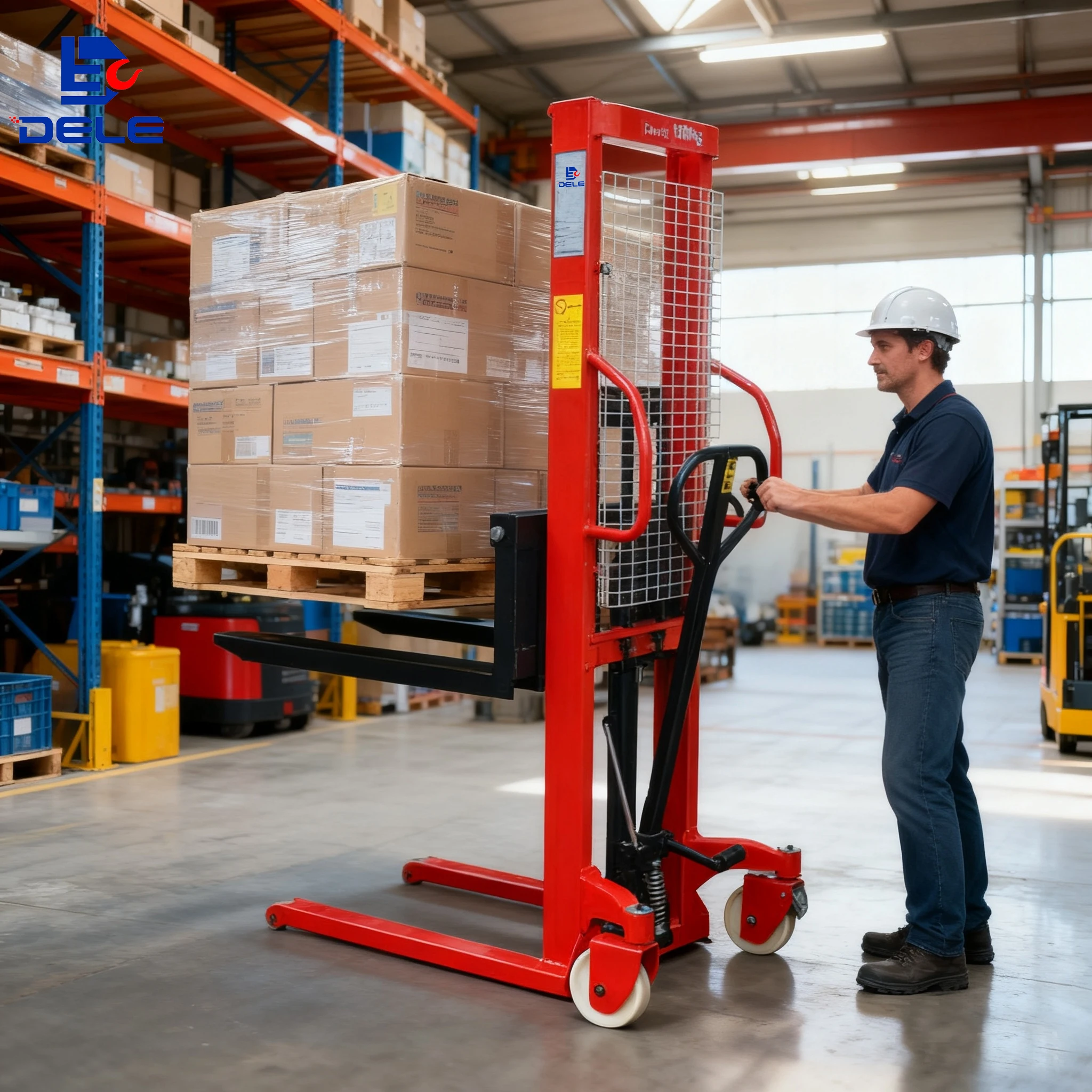 

Portable Manual Fork Lift Truck Manual Hydraulic Pallets Stacker for Professional Industrial Warehouse Material Handling Pro
