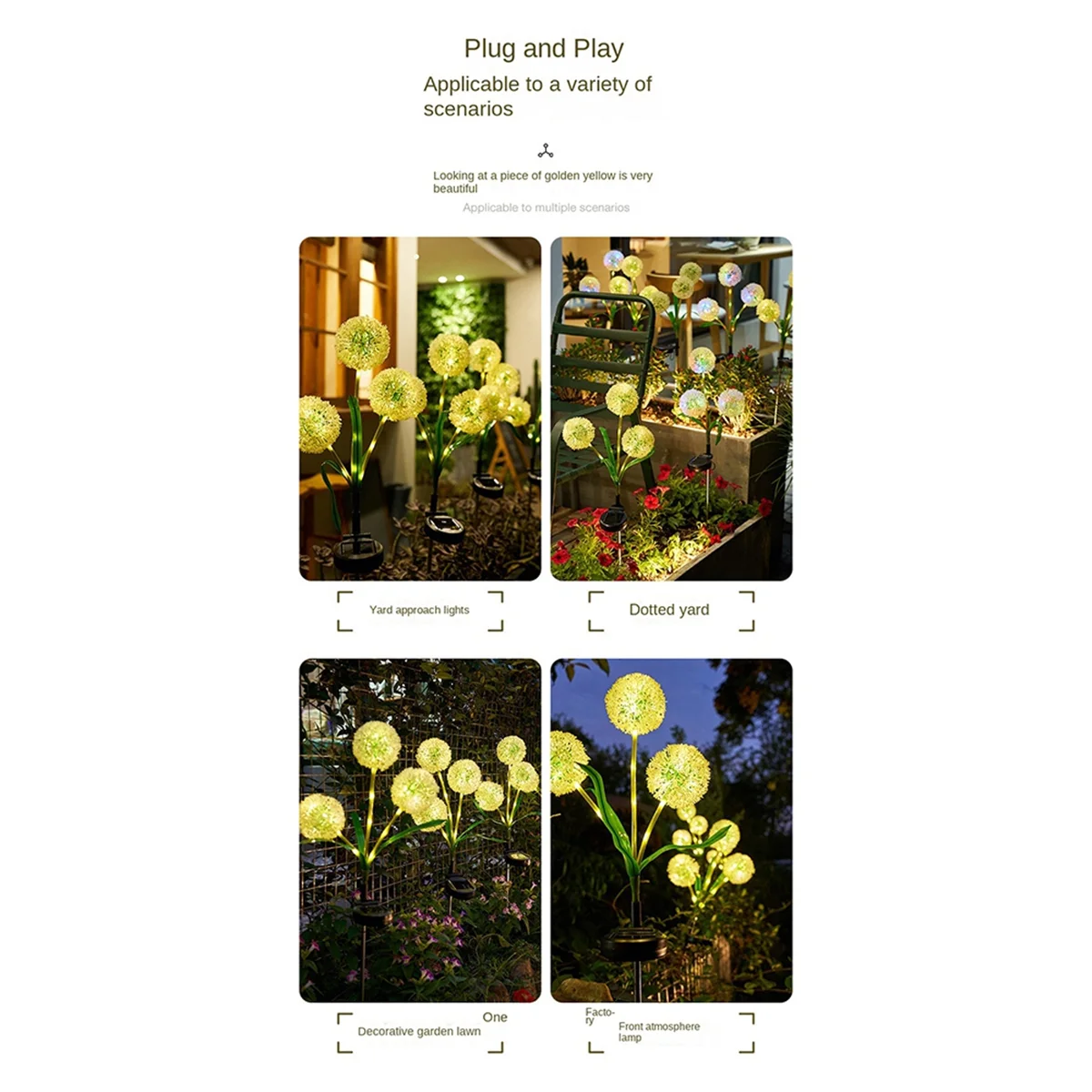 

A06T-Solar Dandelions Flower Lantern Simulation Onion Ball Lamp Courtyard Garden Decorations Atmosphere Lamp Flower