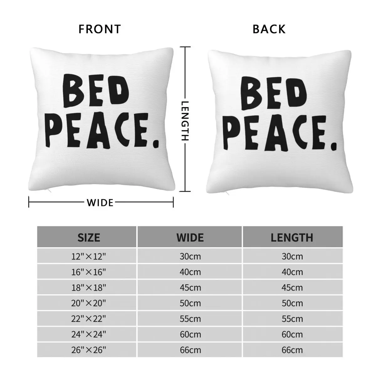 Bed Peace John And Yoko Square Pillowcase Polyester Linen Velvet Creative Zip Decorative Throw Pillow Case Room Cushion Cover