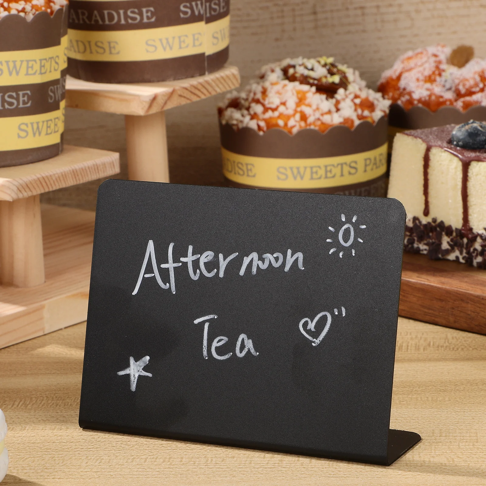 

1 set Mini Chalkboard Signs Set Desktop Blackboards Table Number Menu Display Writable Erasable Boards With Pens