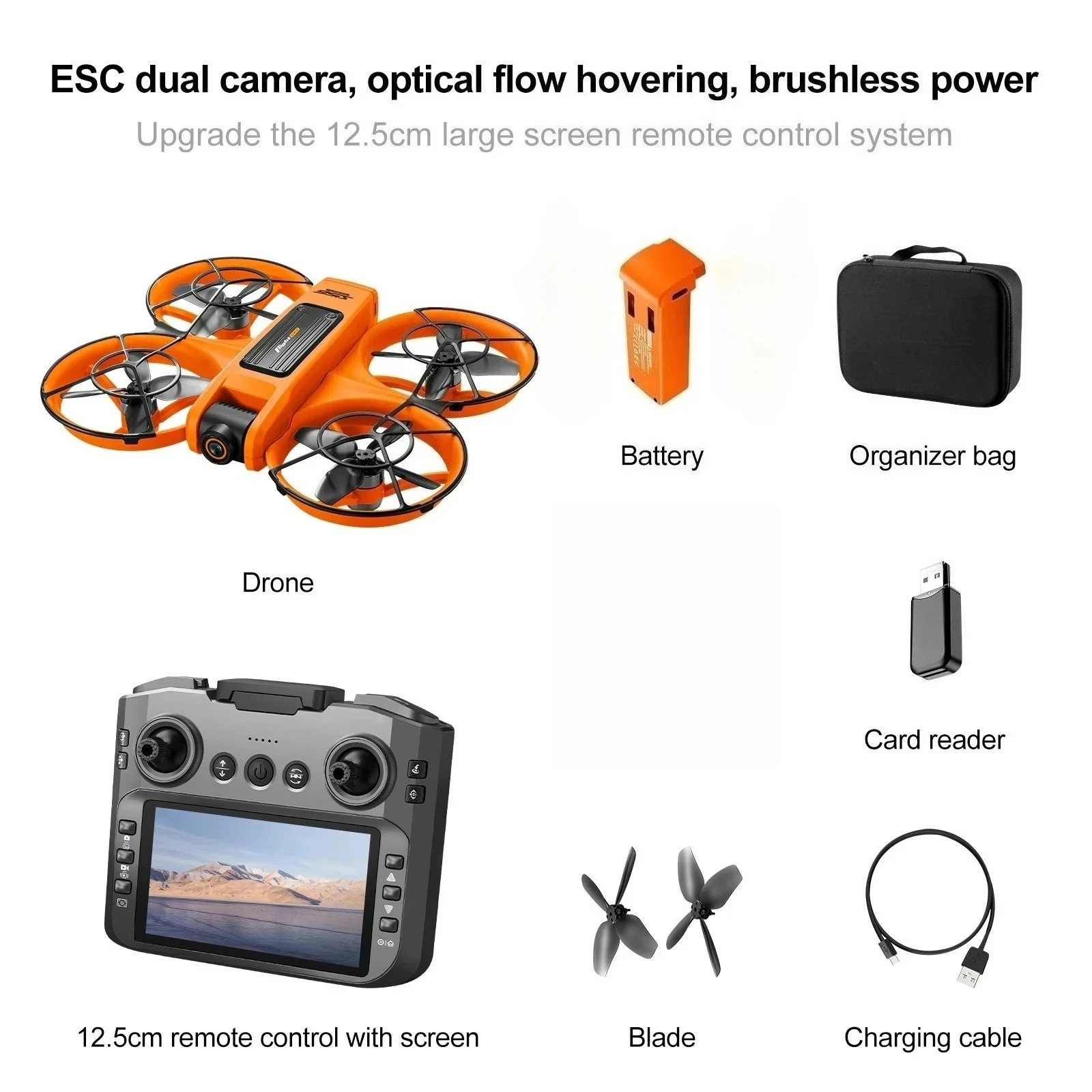 Large screen control S156 brushless motor optical flow positioning drone with multiple batteries comes with a 64GB storage card