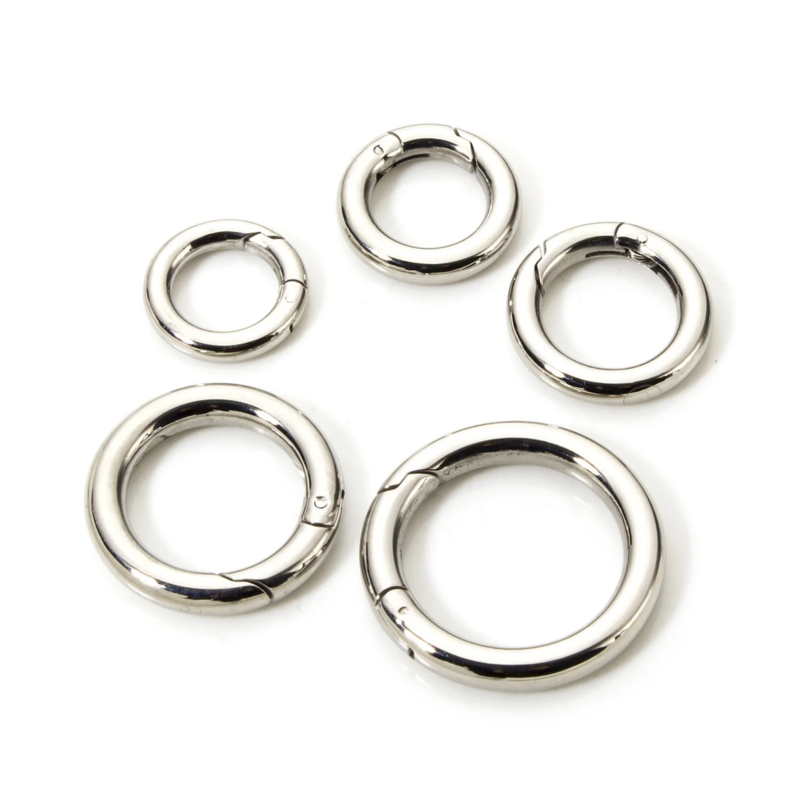 1 Piece 304 Stainless Steel Bolt Spring Ring Clasps Round Silver Color Polished Jump Rings DIY Necklace Bracelet Jewelry Making