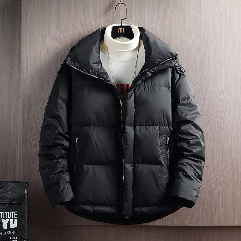 

Lightweight Thickened down Jacket Men's Winter Casual Style White Duck Feather Bread Coat Youth Loose Fit Cold Resistance