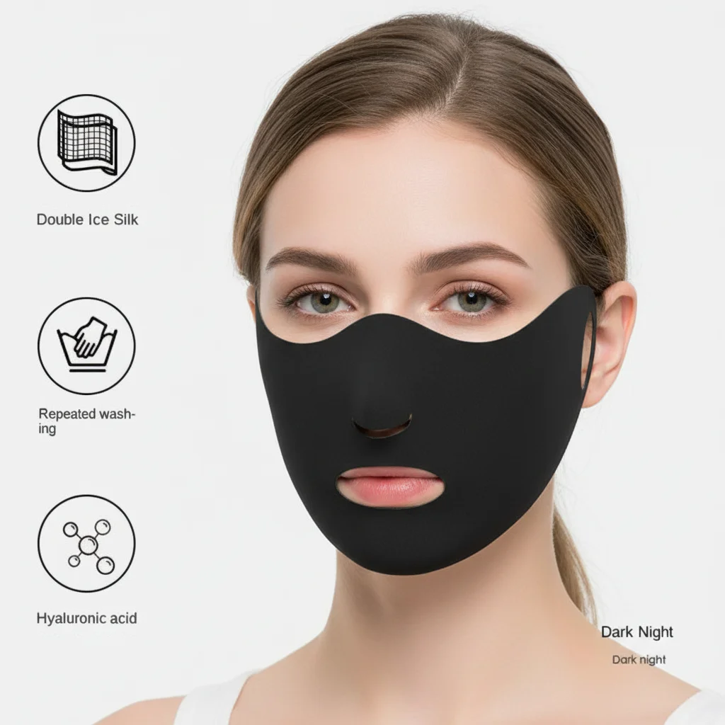 Hot Sale Breathable Ice Silk Mask Anti-UV Traceless Riding Face Mask Sunscreen Mask Four Seasons