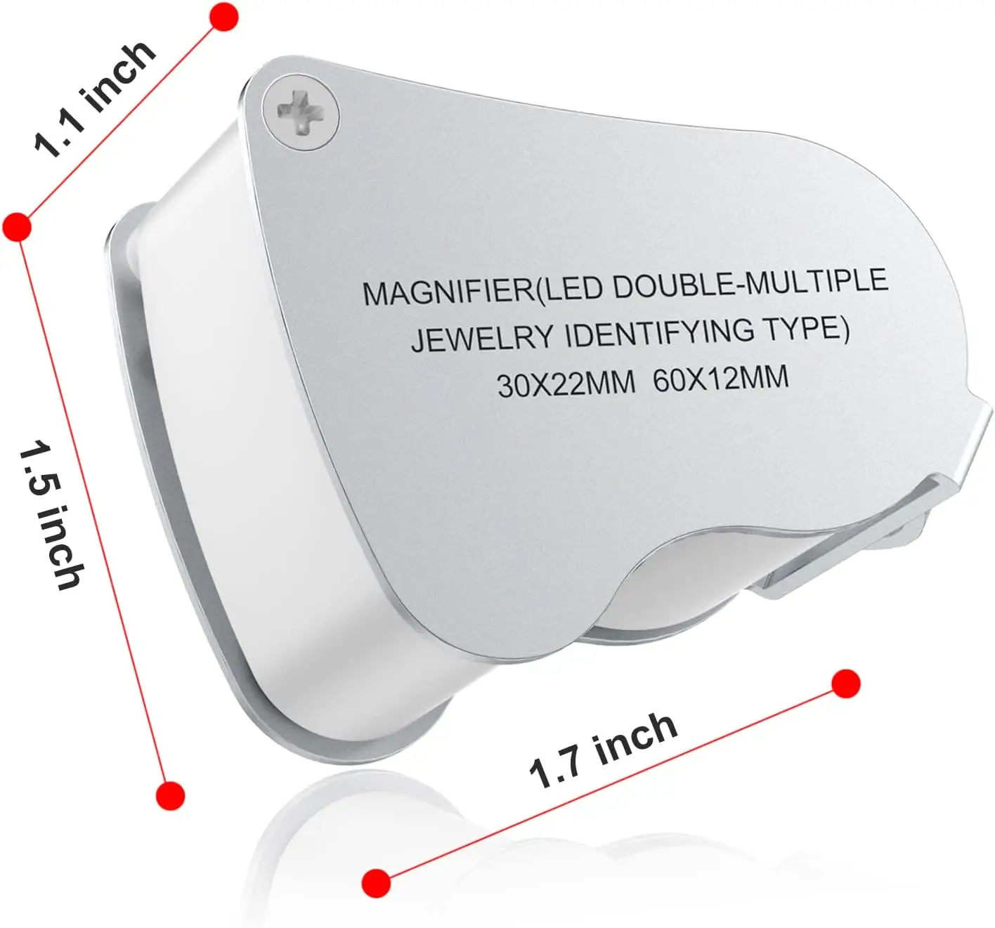 Jewelry Magnifier With Lights 30X 60X Magnification Magnifying Glass Portable Reading Pocket Magnifier Magnifying Loupe