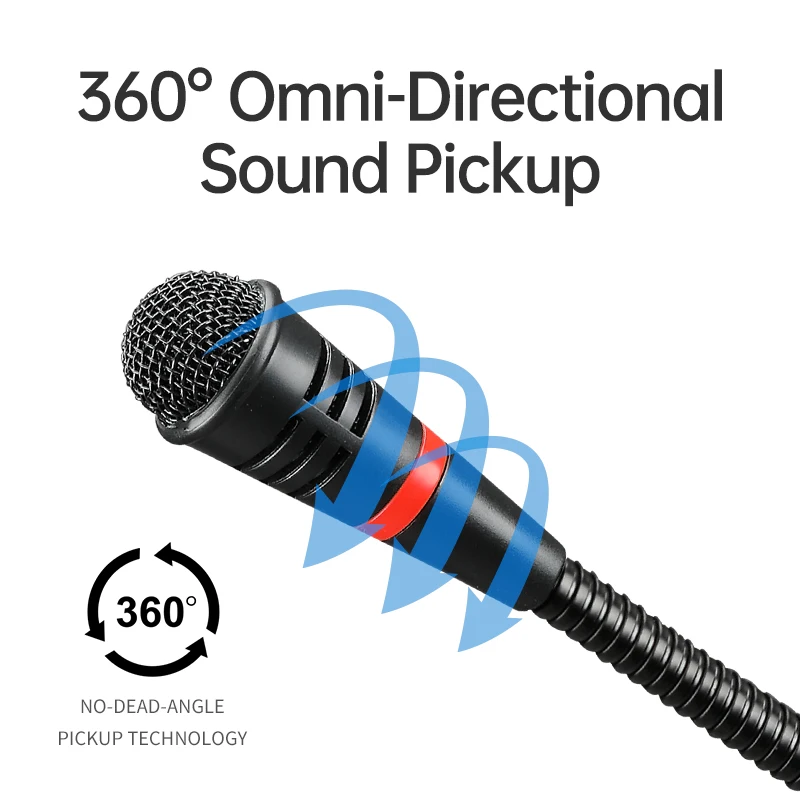 EALSEM 380 UHF 1 Channel Wireless Conference Microphone 6.35MM Jacks 50Meter 640-690MHz For Meeting