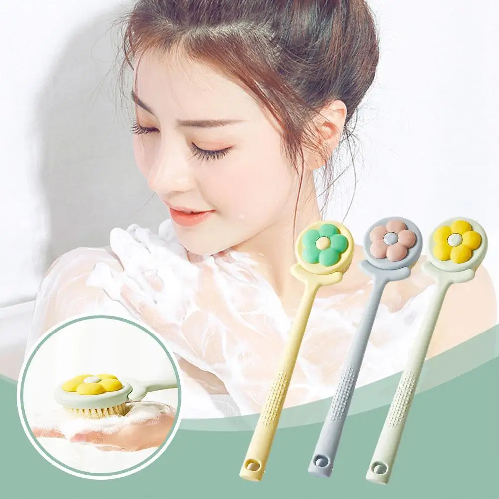 1pcs Flower Shape Sponge Long Soft Hair Bath Brush Exfoliating Doubleside Brush Scrubber Rub Shower Tool Back U4C0