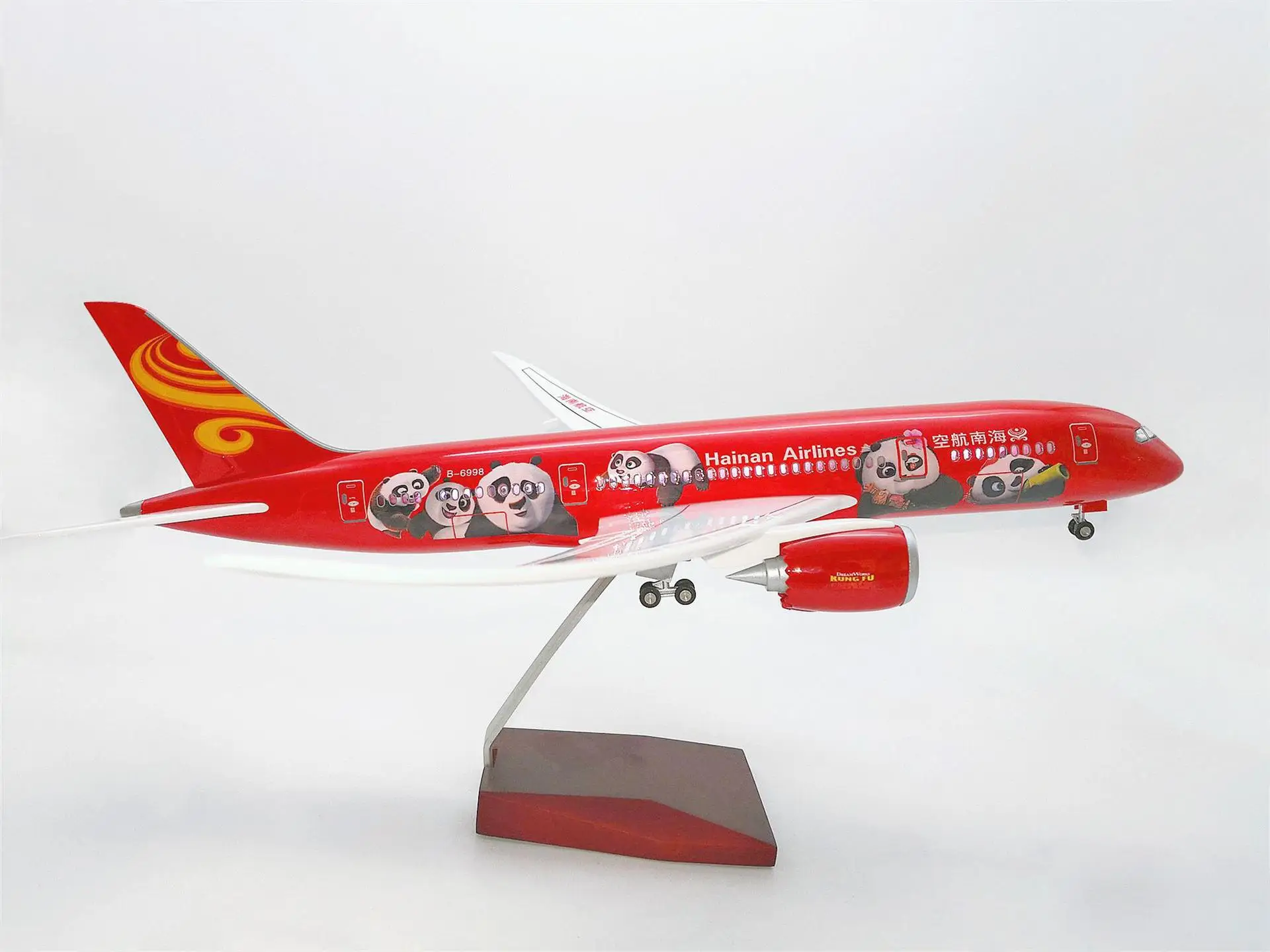 

Child Toy Plane 43cm Scale Diecast Model B787 Hainan Airlines Panda 787 Resin Airplane Airbus With Light Wheels Toy Display