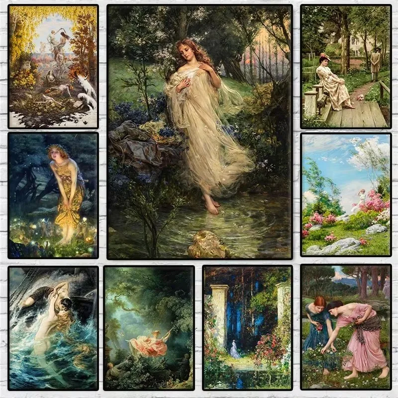 DIY Malen nach Zahlen Viktorianische Feengöttin Frauenporträt für Erwachsene Anfänger Leinwand Mittelalterliche Wandkunst Heimdekoration Geschenk