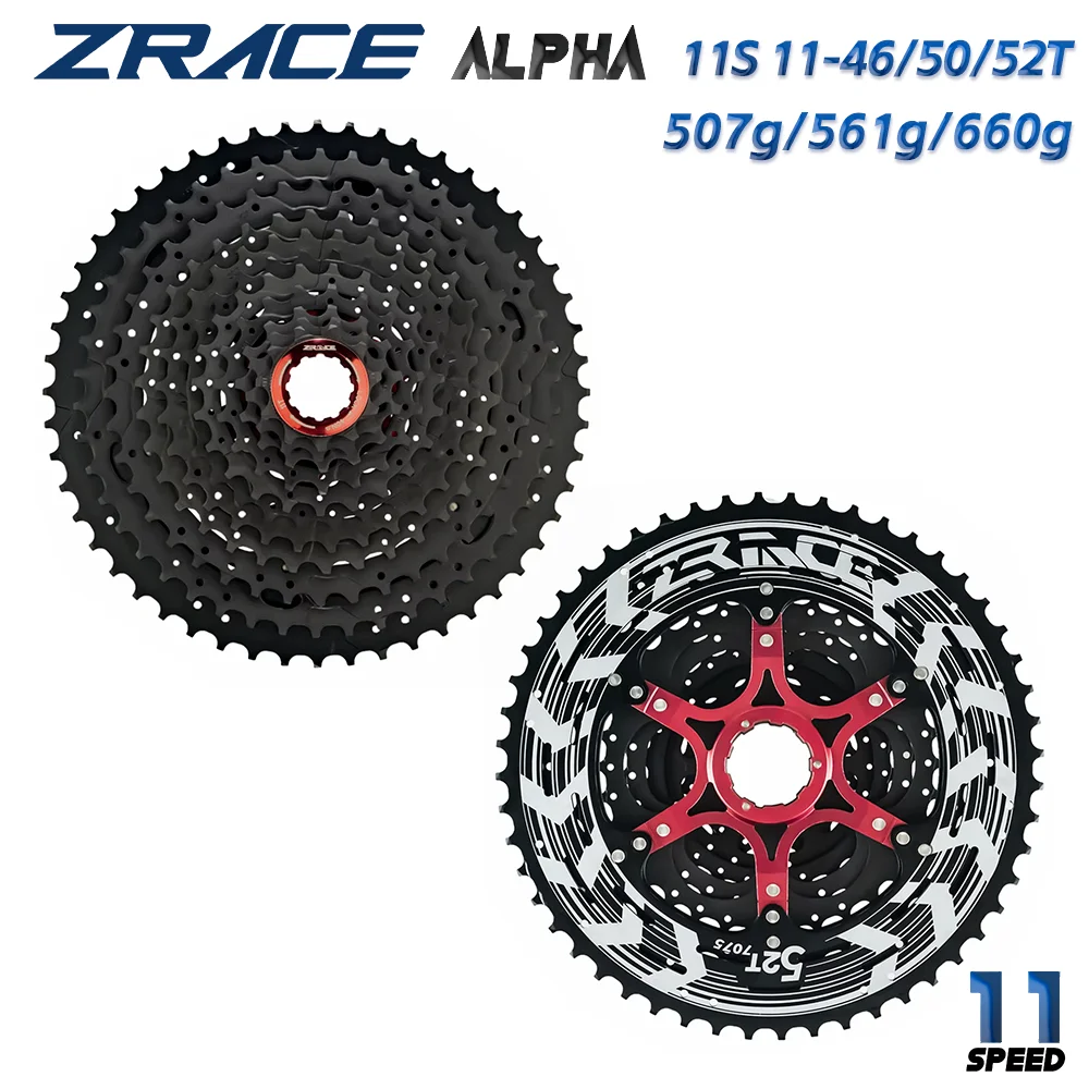 

ZRACE Alpha 11s Lightweight Cassette 11 Speed MTB bike freewheel 11-46T/50T/52T - black,
