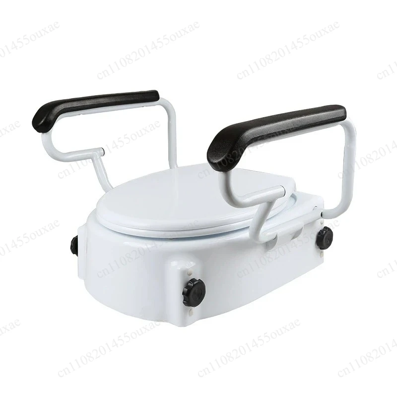 Raised Toilet Seat Booster with Handrails Height Elevated Toilet Seat Safety Toilet Height Enhancer for Elderly Pregnant Women