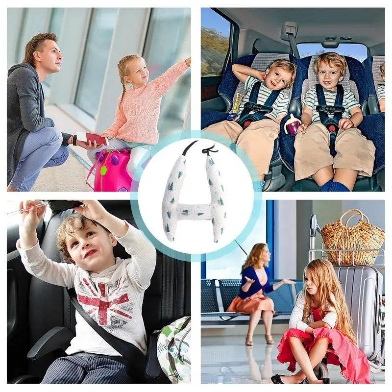 Travel Neck Rest Car Seat Pillow Car Travel Pillow Type Wide Car Sleeping Pillow  Dual-purpose Cotton Breathable Summer  Pillow