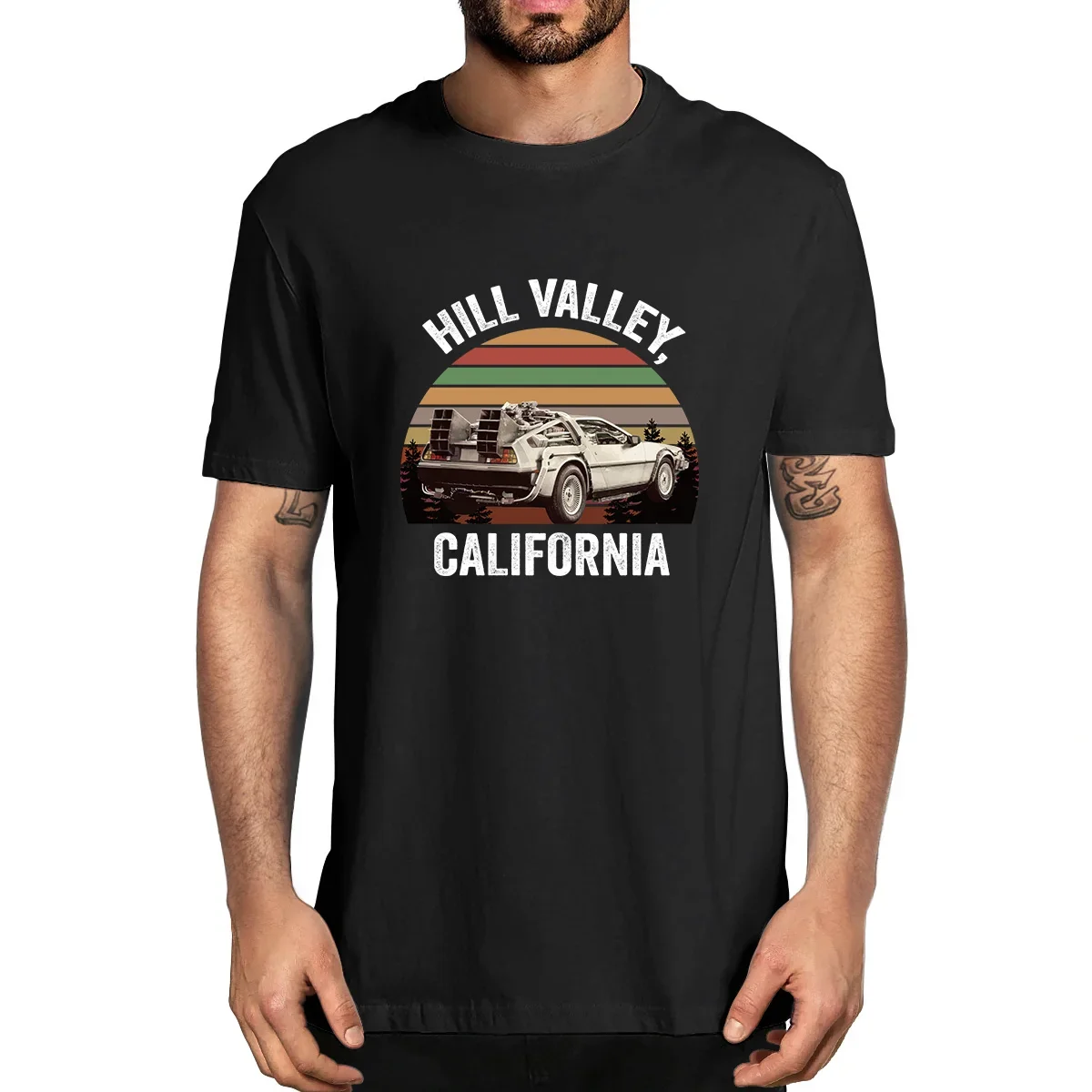 Unisex 100% Cotton Hill Valley Men's Novelty T-Shirt Back to The Future Marty Mcfly Summer Women Soft Tee Harajuku Streetwear