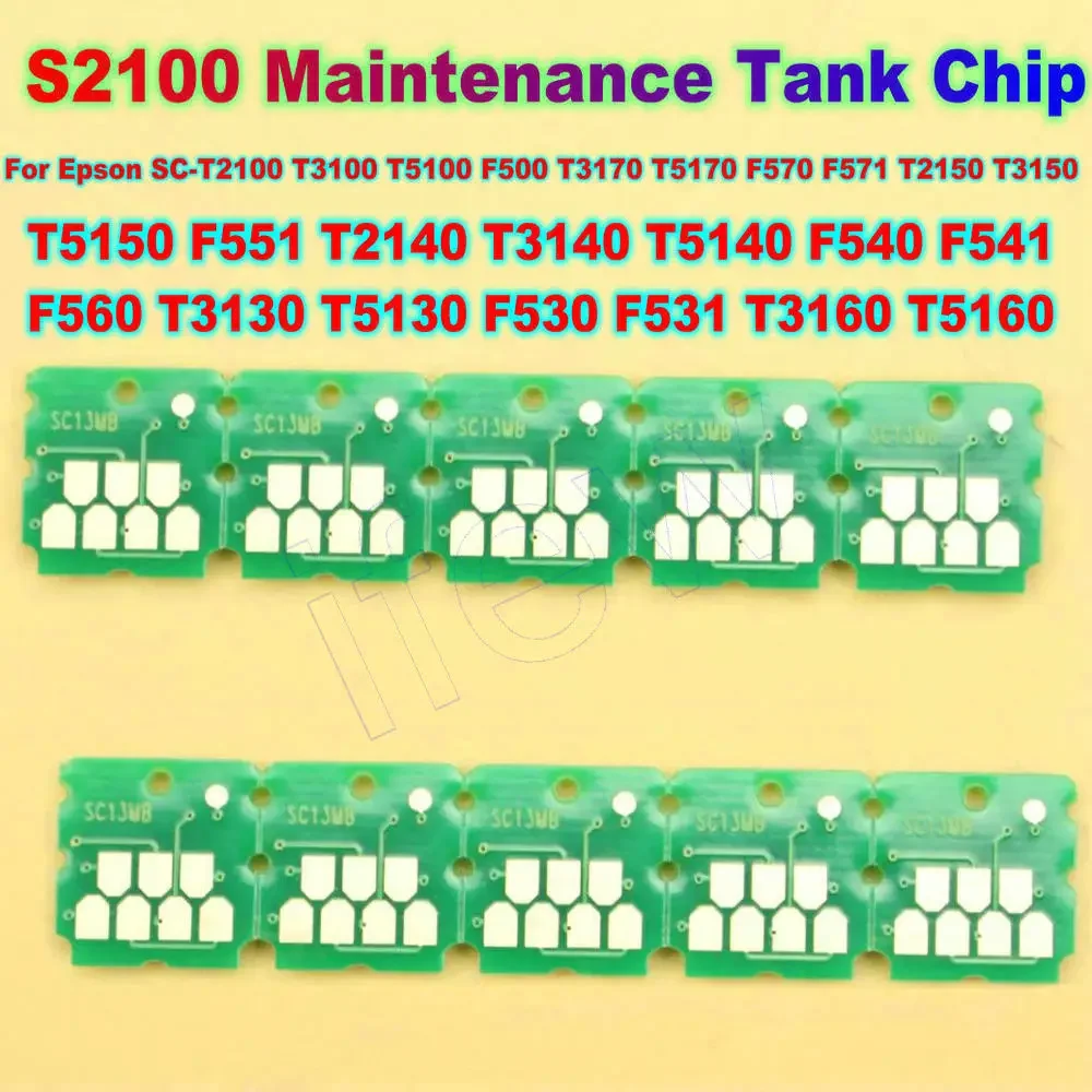 T3100 T3170 Ink Box Chip F570 Maintenance Waste Box Ink Tank Chips for Epson F570 SC-F500 F550 T3180 T5180 T5170 T5100 S2100 IC