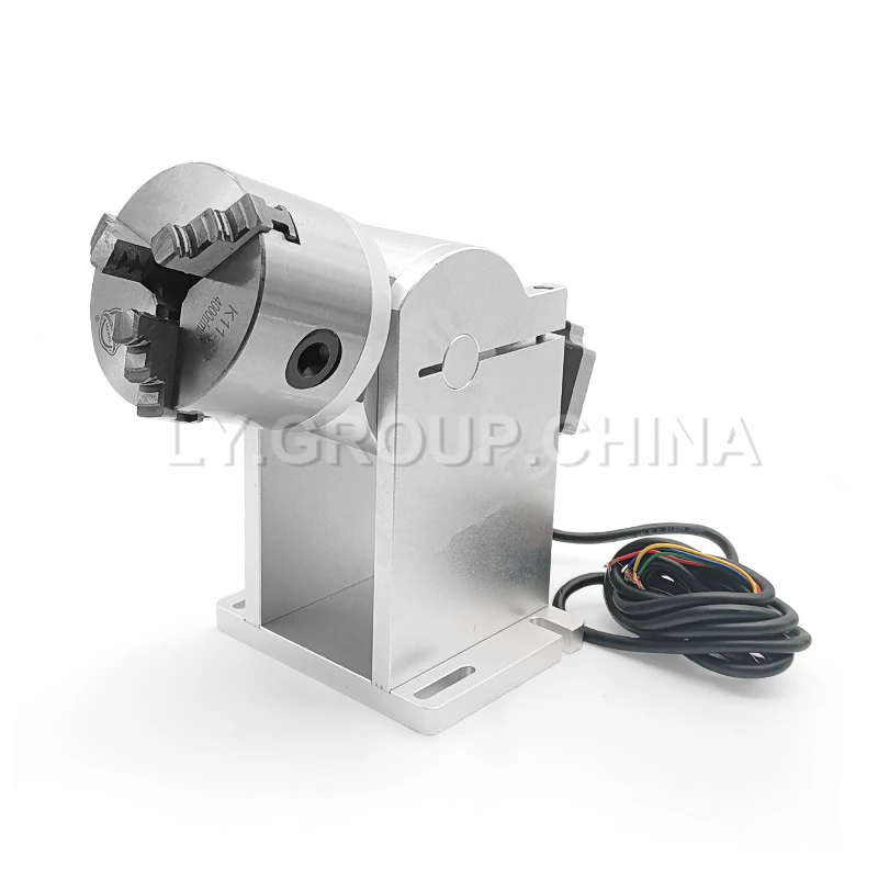 Professional LY D80 D100 3 Claws Rotary Axis Diameter 80mm 100mm Max For Fiber Laser Carving Engraving Marking Machine Use Short