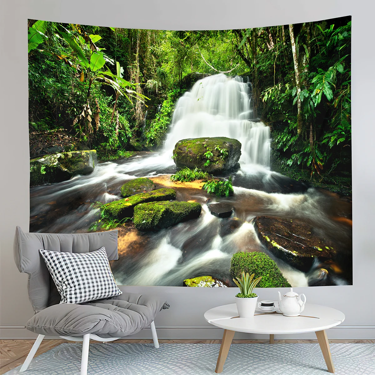 

Jungle Tapestry River Waterfall Tapestry Tropical Forest Tapestry Creativity Tapestries Home Living Room Bedroom Dorm Decor