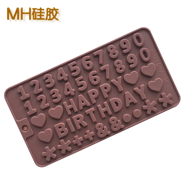 Silicone Chocolate Mold 26 Letter Number 3D Chocolate Baking Tools Non-stick Silicone Cake Mold Jelly And Candy Mold 3D Mold DIY