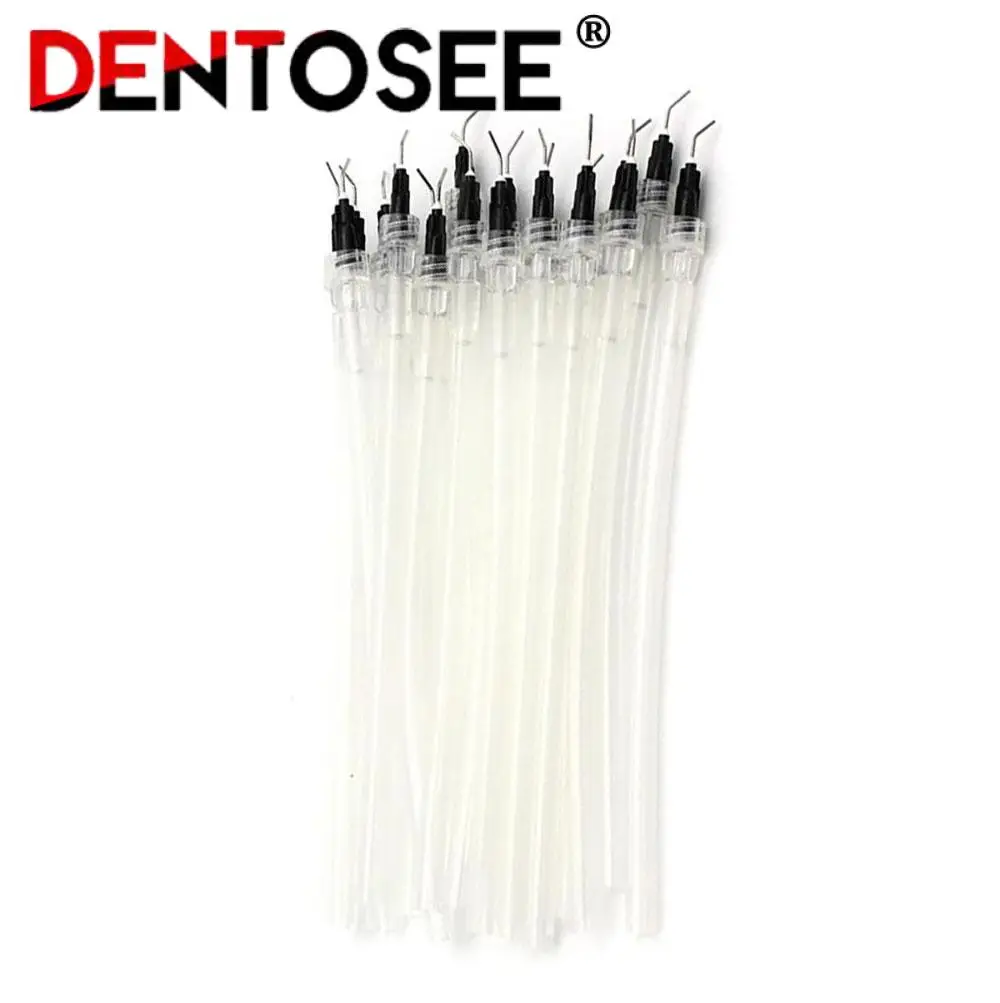 Dental descartável saliva ejetor aspirador, sucção pré-Bent com seringa agulha ponta, odontologia instrumento, 20pcs