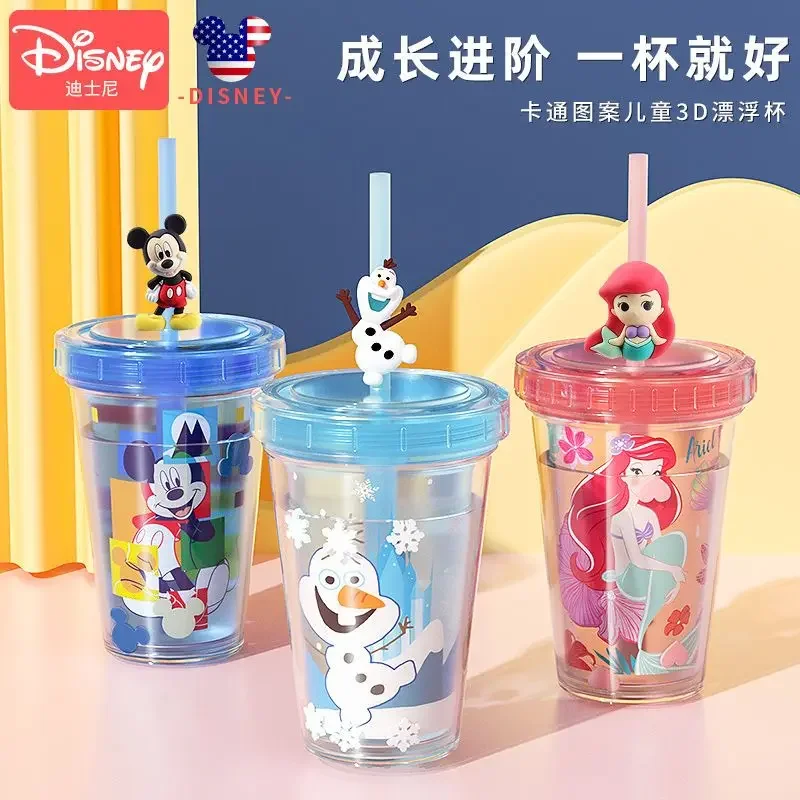 

Disney Princess Elsa Children's Drinking Fountain Straw Cup Cartoon 3D Baby Infusion Anti-scalding Straw Cup Water Bottle Gift