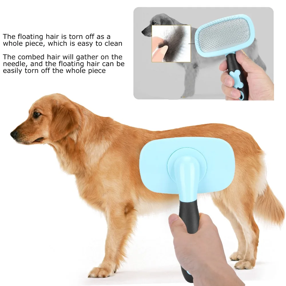 360 Degree Rotation Dog & Cat Hair Comb Gentle Skin Massage Efficient Tangles Removal Pet Deshedding Brush