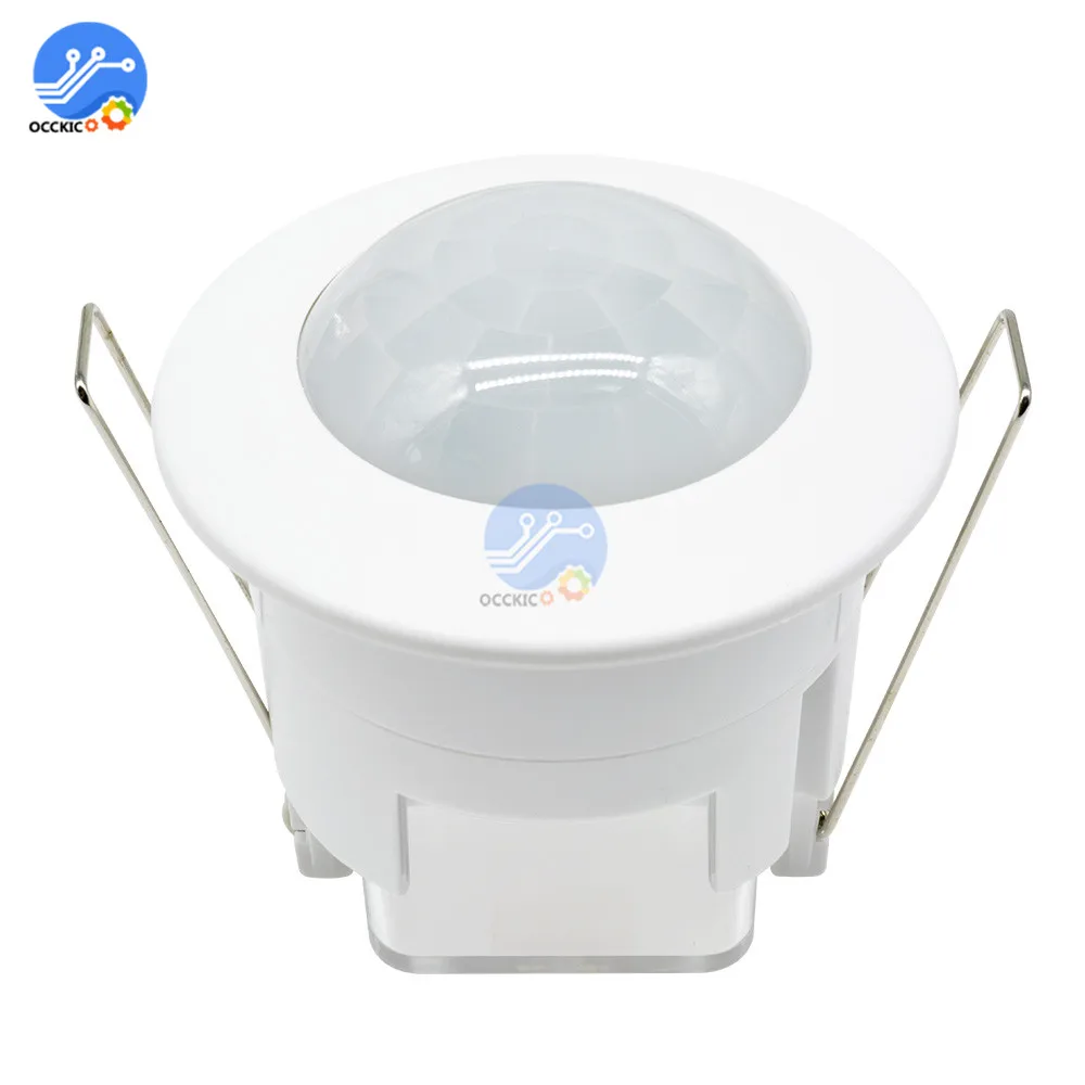 AC 220V-240V 360 Degree Inlay Sensor Switch PIR Infrared Motion Sensor LED Light Lamp Sensor Detector LED for Smart Home